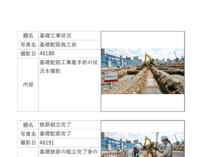 【無料】工事写真台帳テンプレート_縦_3枚_右側_001